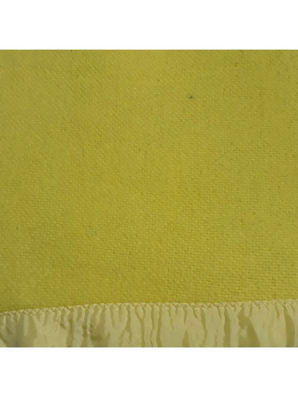 Vintage Chatham Waffle Weave Acrylic Blanket Satin Trim Binding Yellow 71x90